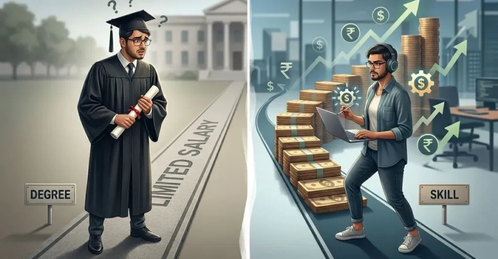 Indian freelancer AI tools aur digital marketing par kaam karta hua