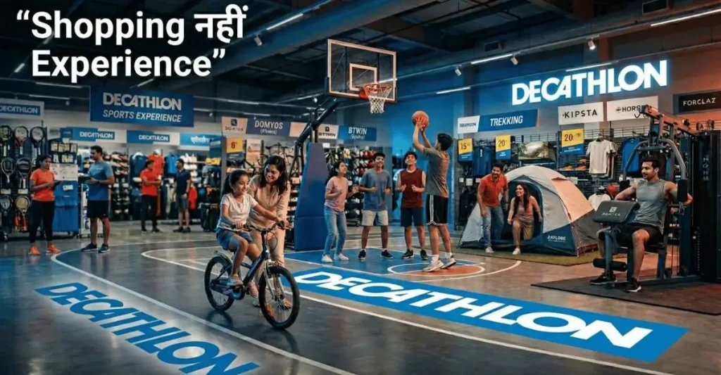 Indian customers enjoying sports experience inside Decathlon store