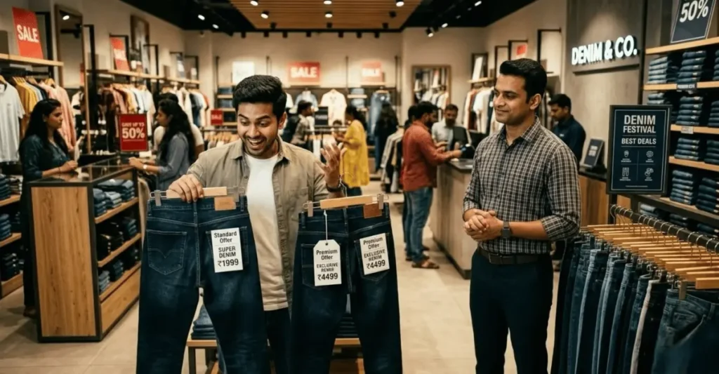 Jeans offer देखकर customer psychology समझाता दुकानदार