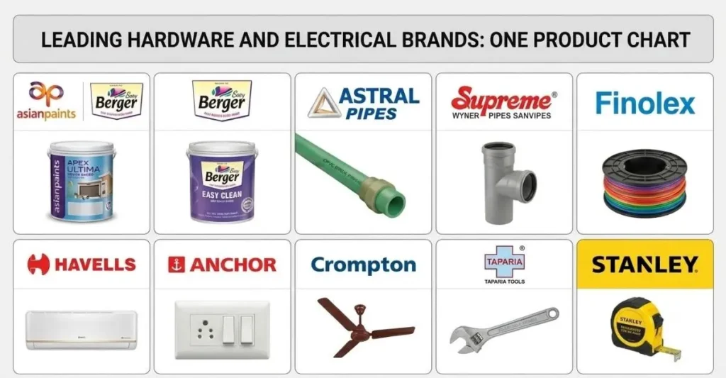 Hardware Store में रखे जाने वाले लोकप्रिय हार्डवेयर ब्रांड