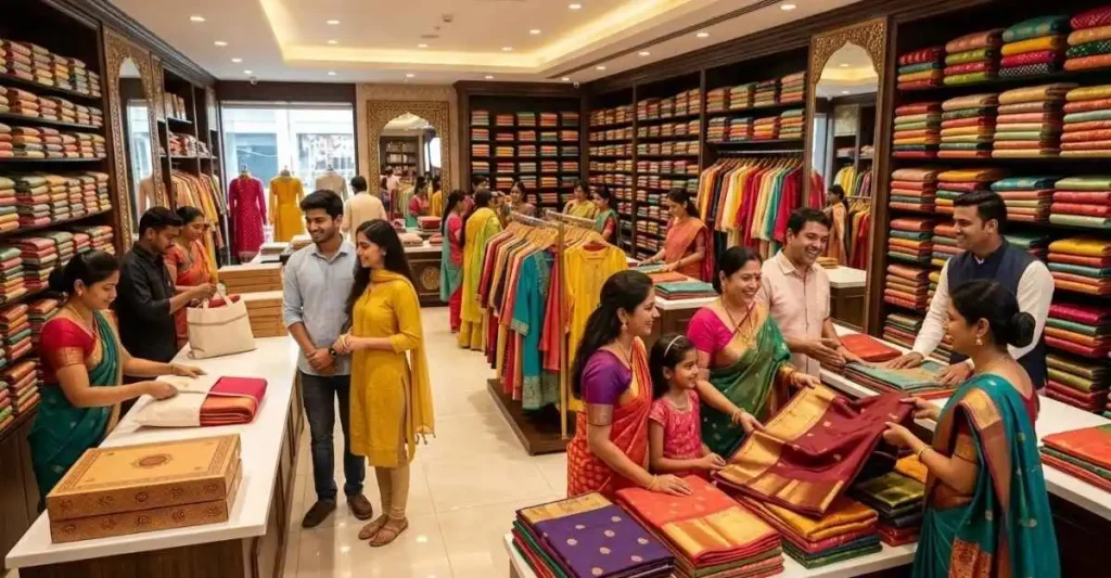 Successful textile business and wholesale clothing market in India