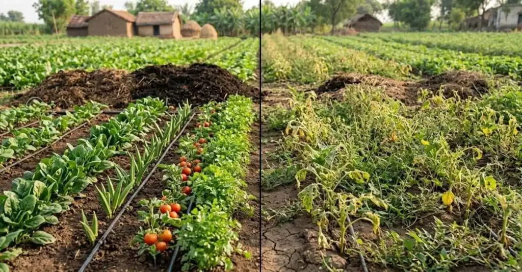 ऑर्गेनिक खेती के लिए टमाटर, पालक, धनिया, हल्दी और अन्य ताजी फसलें