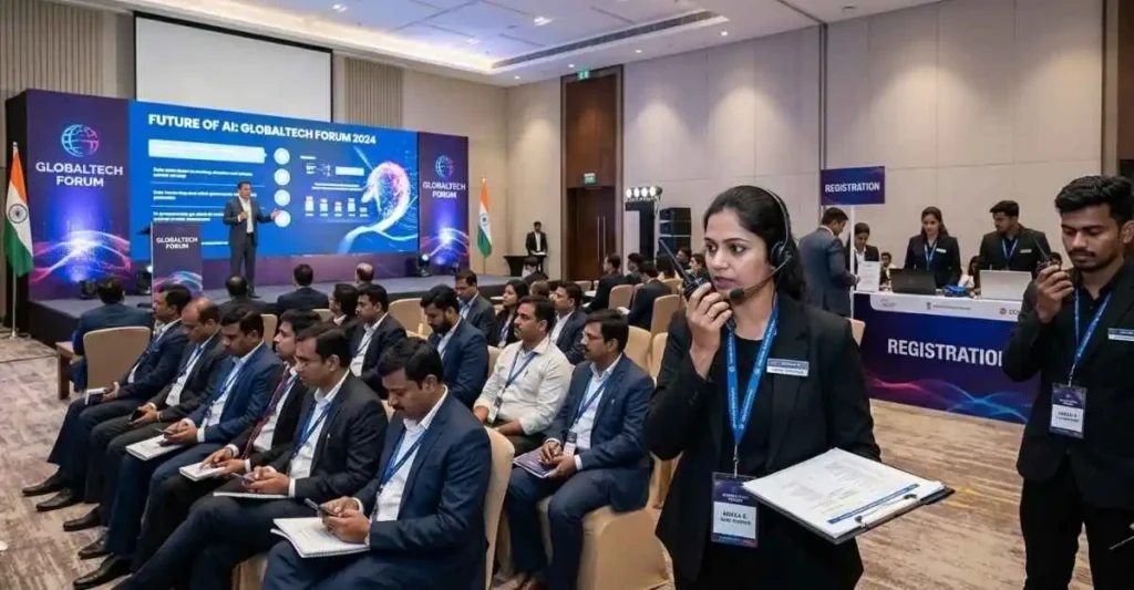 Corporate Event को मैनेज करती Event Management Business की प्रोफेशनल टीम