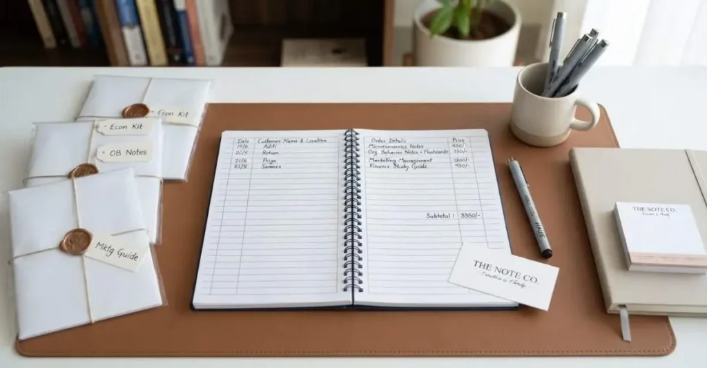 Study notes and notebooks prepared for selling by students