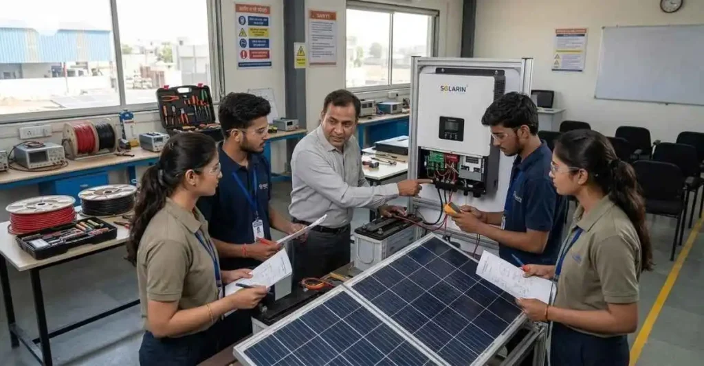 भारतीय बिजनेसमैन Solar Plant Business की लागत और निवेश की योजना बनाते हुए