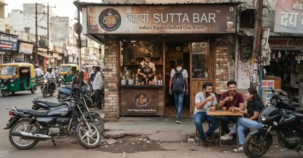 Chai Sutta Bar Franchise cafe interior in India