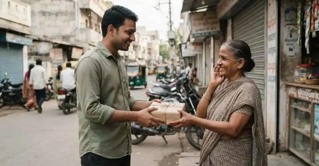 delivery service side business करता व्यक्ति