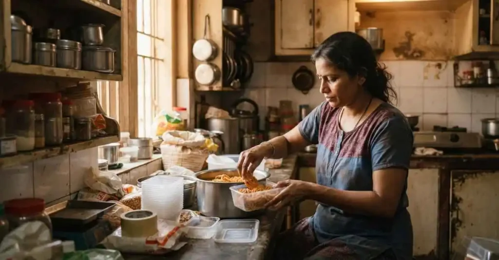 घर से homemade food business करती महिला