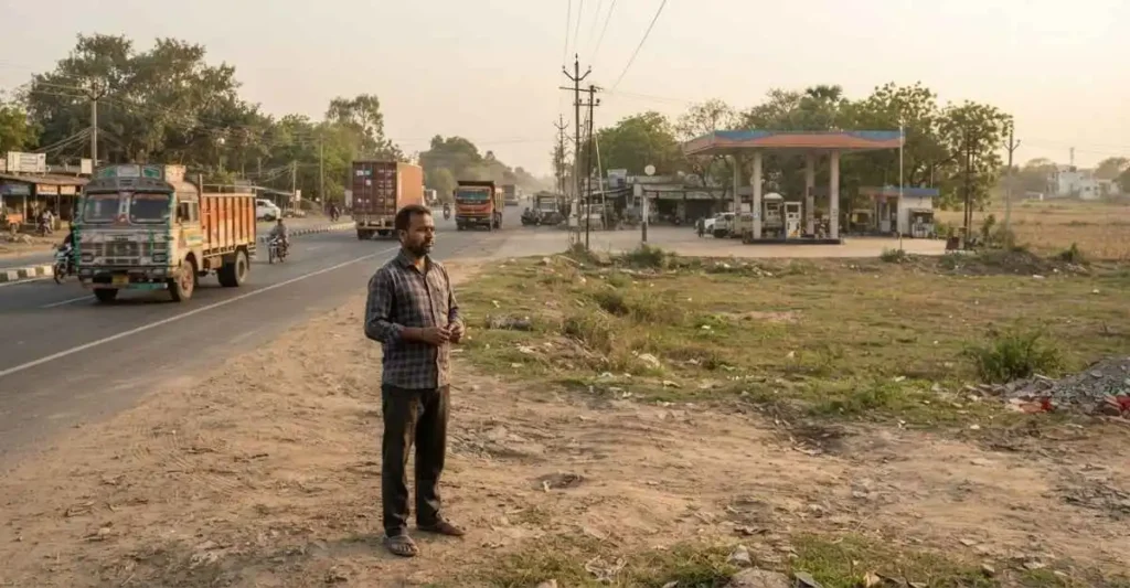 Busy petrol pump business in India